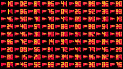 Abstract Background with Glowing Geometric Red and Yellow Lights