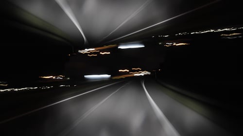 Abstract Roadway Lights at Night, Geometric Speed
