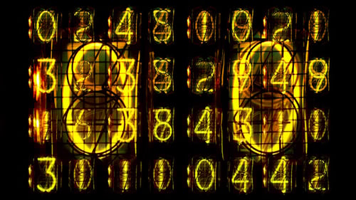 Abstract Glowing Numbers Cycling in the Dark