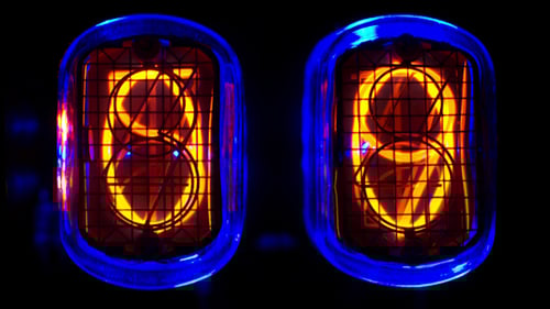 Glowing Digital Tube Lights Counting Upward