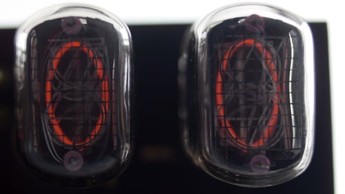 Retro Digital Clock Counting Numbers on Display