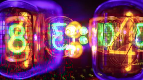 Hypnotic Nixie Tubes Counting Numbers Retro Style