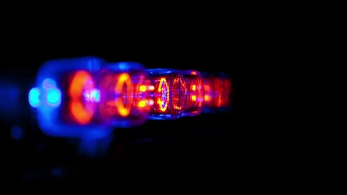 Nixie Tube Clock Displaying the Time