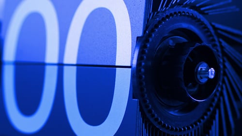 Mechanical Flip Clock Counting Up with Bright Colors