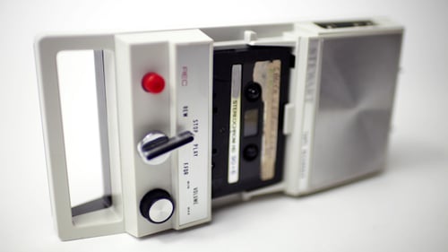 Changing Cassette Tapes in a Vintage Recorder