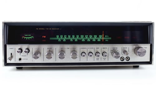 Vintage FM Stereo Receiver with Illuminated Frequency Display