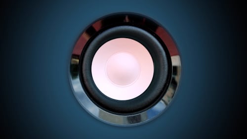 Close Up of Loudspeaker Cone Pulsing