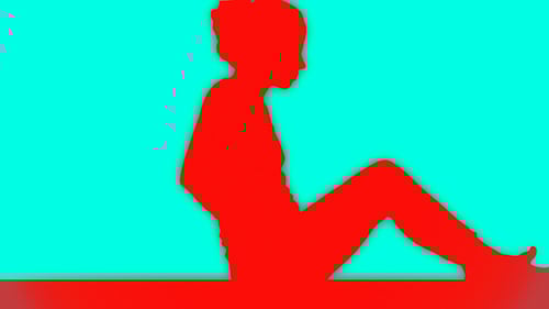 Animated Woman's Silhouette Does Yoga Exercise