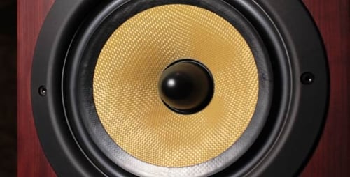 Moving Speaker Cone in Close Up Detail