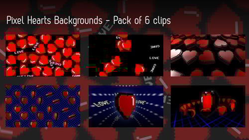 Pixel Art Hearts Background Loops Pack
