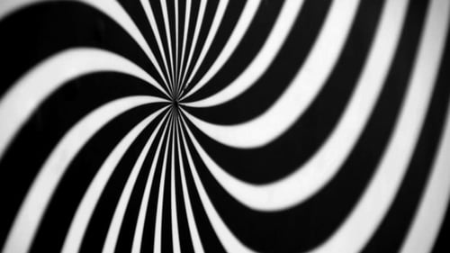 Black and White Spiral Spinning Left Defocused