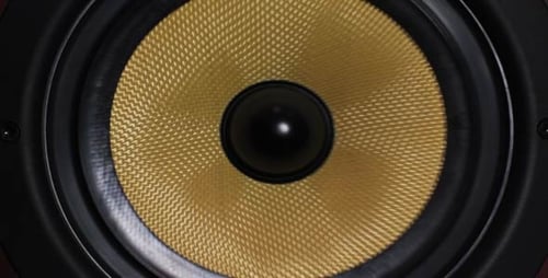 Close Up of a Speaker Cone Vibrating