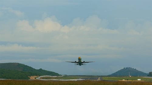 Airplane Taking Off on Runway