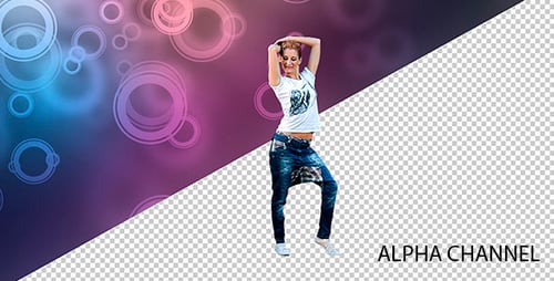 Woman Dancing Energetically On Abstract Background