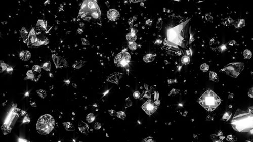 Elegant Sparkling Diamonds Falling Down Animation