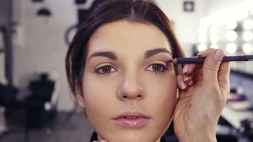 Process of Filling the Outer Corner and Crease with Purple Eyeliner