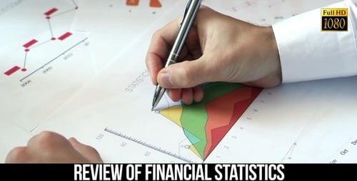 Analyzing Colorful Business Statistics Chart with Pen