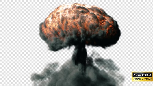 Nuclear Explosion Mushroom Cloud Alpha Channel Animation