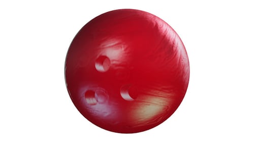 Rotating Red Bowling Ball 3D Minimalist Animation