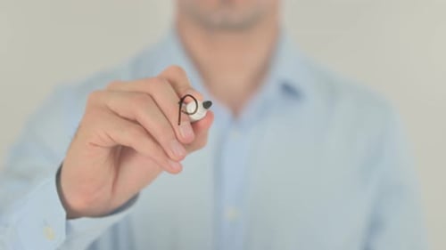 Hand Writes POS Payment on Glass Surface