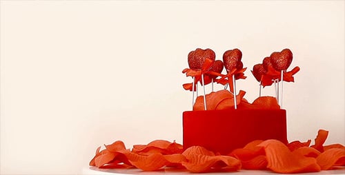 Romantic Red Heart Box with Rose Petals