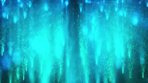 Blue Green Fluid Particle Light Streams Background