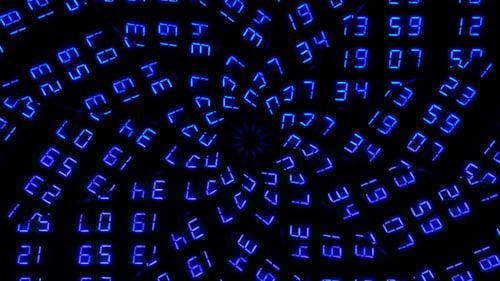 Swirling Digital Numbers Background Animation