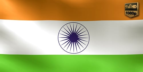 Realistic Waving National Flag of India Animation