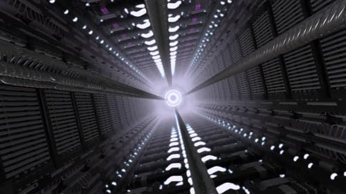 3D Sci-Fi Abstract Spaceship Corridor V35