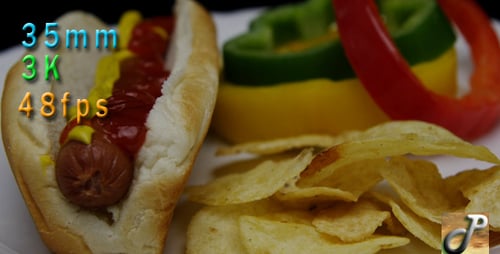 Traditional Hot Dog And Potato Chips