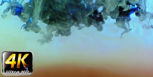 Blue and Black Ink Spreading in Liquid