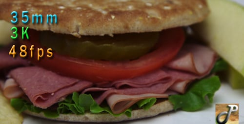 Slim Bread Sandwich And Green Apples