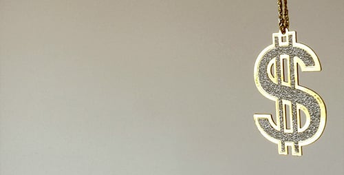 Golden Dollar Sign Pendant Hanging Still