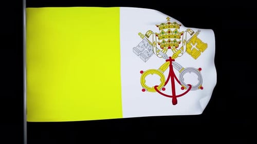 Waving Vatican City Flag Animation