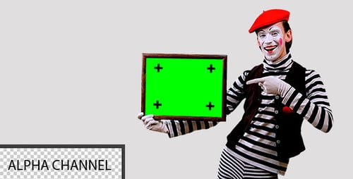 Pantomime mit einem Zeichen 4