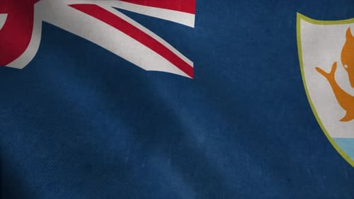 Realistic Anguilla Flag Waving Animation Loop