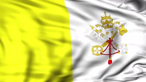 Realistic Waving Vatican City Flag Animation