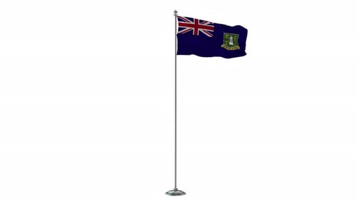 British Virgin Islands Flag Waving Animation on Pole