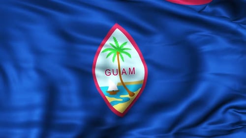 Realistic Waving Flag of Guam Loop Animation