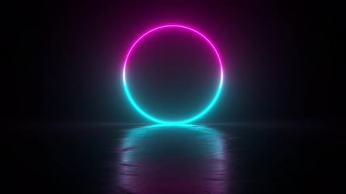 Circle blue pink neon light