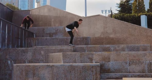 Cool Stunts on a Building in the City