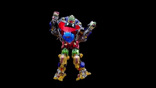 Colorful 3D Robot Character Dancing Animation
