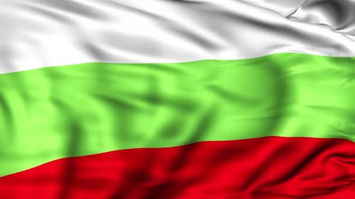 Bulgaria Flag Realistic Waving Animation