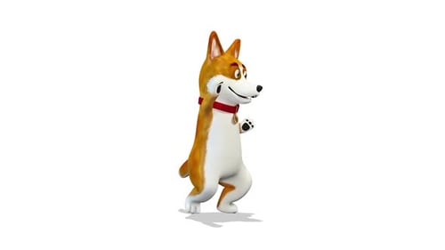 Animated 3D Cartoon Dog Dancing Character Loop