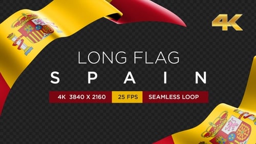 Spain Flag Waving Animation Lower Third Transition