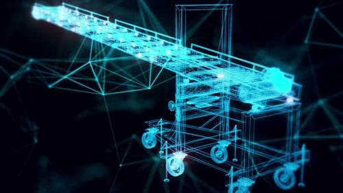 Inclination Loading Conveyor Hologram Close Up Hd