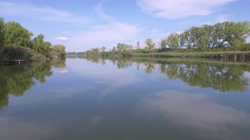 Flying Above River