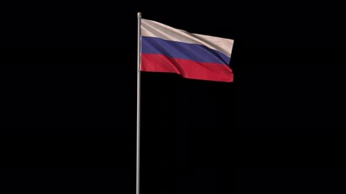 Waving Russian Federation Flag with Realistic Fabric Texture
