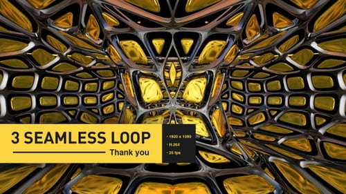 Golden Abstract Geometric Tunnel Loop Background