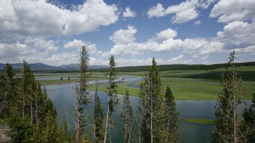 4K time lapse shot of clouds over Yellowstone National Park